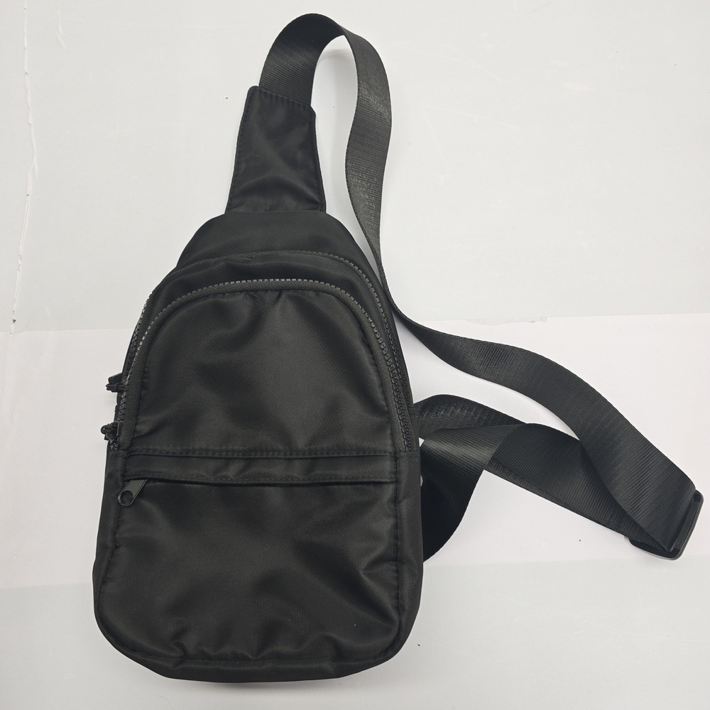 Gogo Black Nylon Sling‎ Bag Mini Backpack Crossbody Travel Utility Pouch